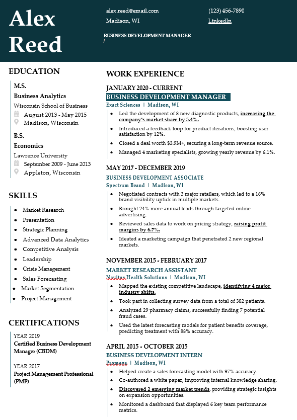 Results-driven business professional  resume