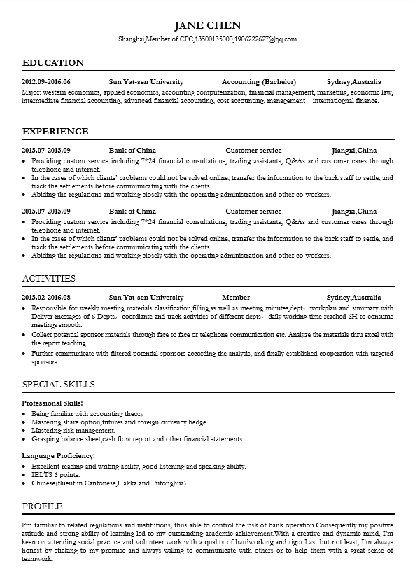 Detail-oriented and analytical accountant cv