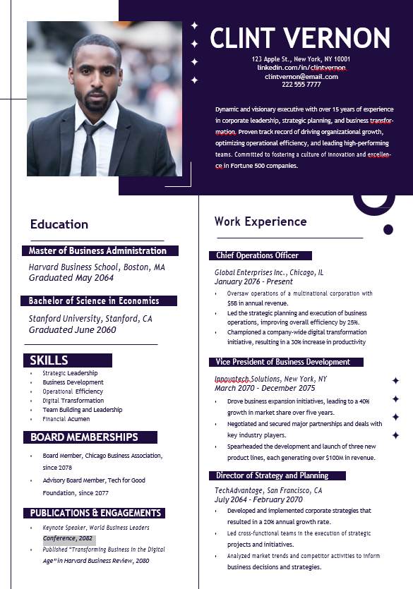 Chief Operations Officer resume