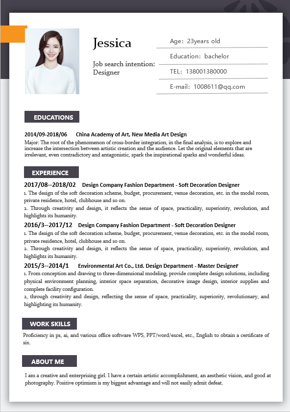 A professional & creative Graphic Designer resume