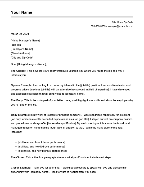 A well-written cover letter